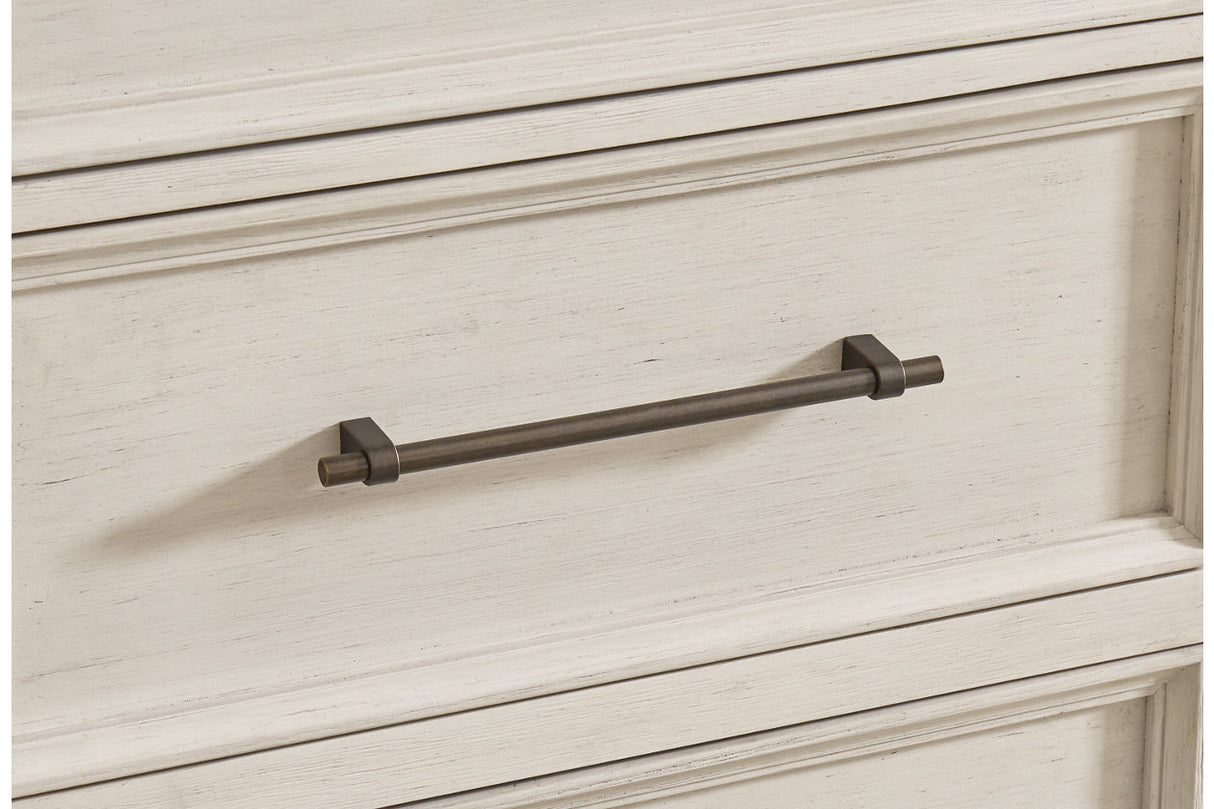 Shaybrock Antique White/Brown Dresser and Mirror from Ashley - Luna Furniture