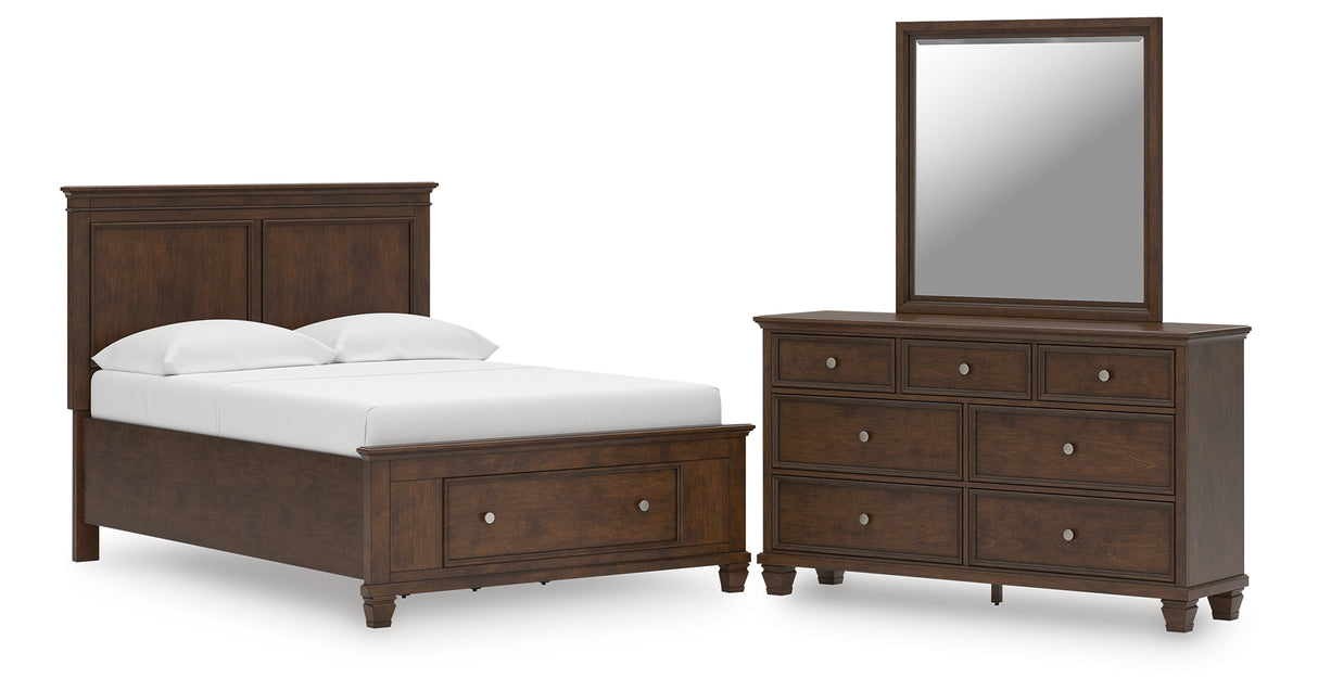 Danabrin Full Panel Storage Bed with Mirrored Dresser in Brown from Ashley Furniture - Luna Furniture