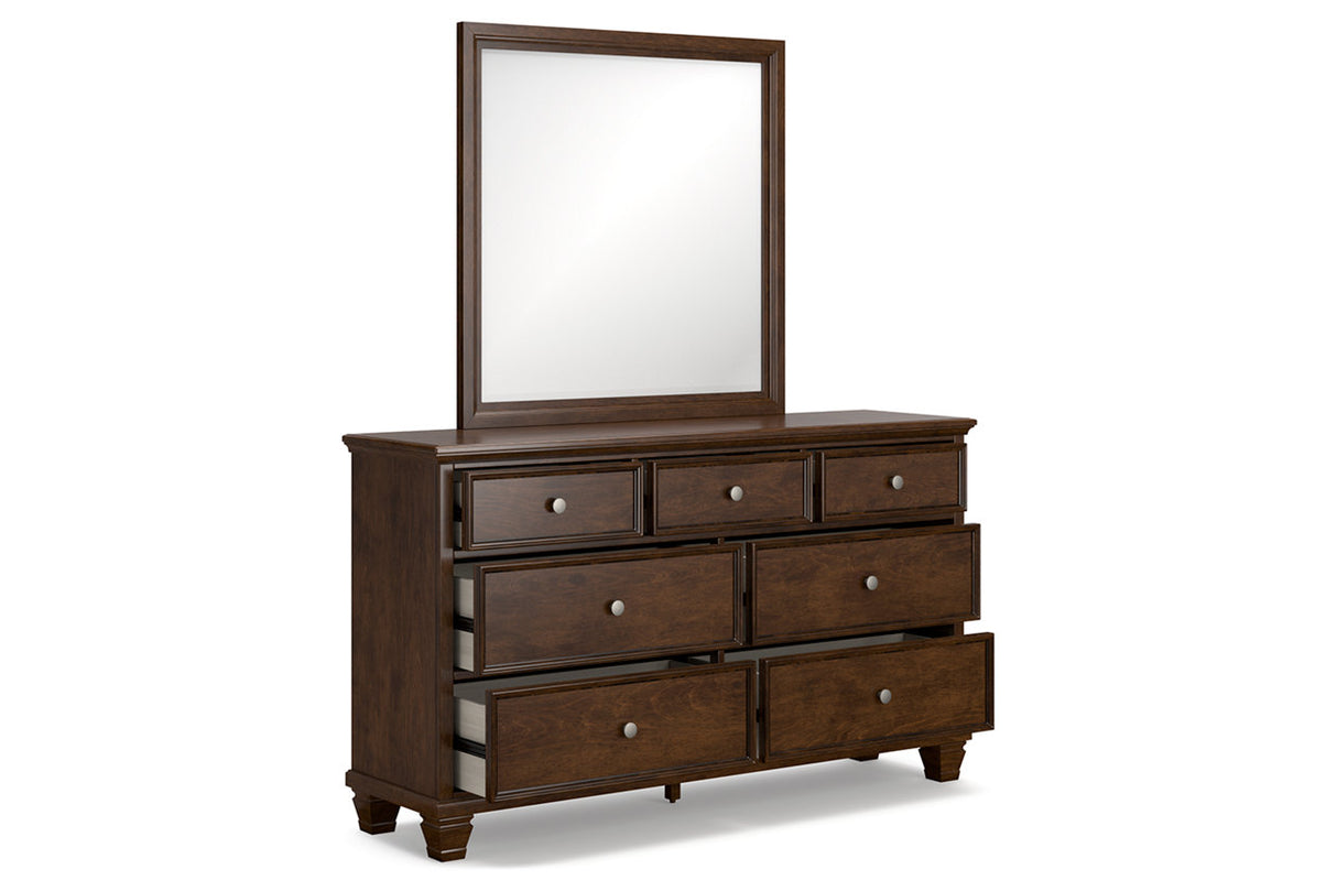 Danabrin Brown Full Panel Bed with Mirrored Dresser from Ashley Furniture - Luna Furniture