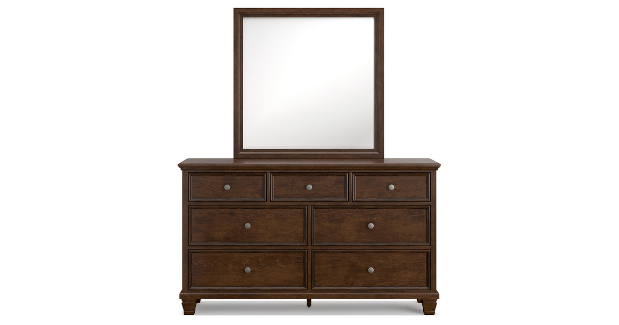 Danabrin King Panel Storage Bed with Mirrored Dresser and Nightstand in Brown from Ashley - Luna Furniture