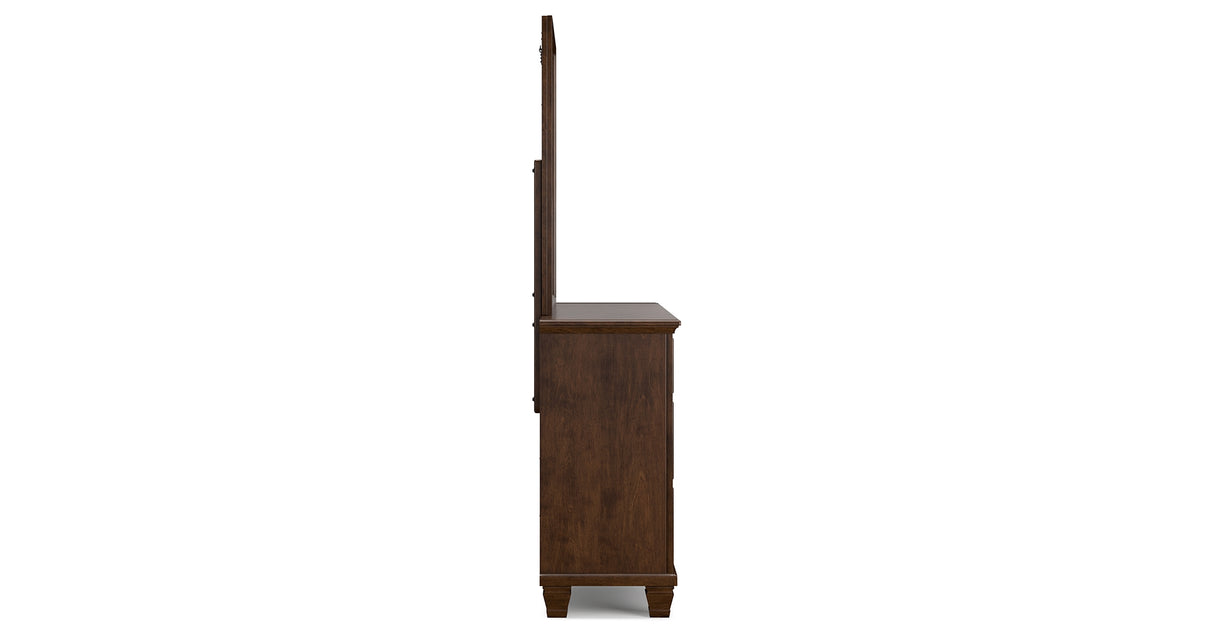 Danabrin King Panel Storage Bed with Mirrored Dresser and Nightstand in Brown from Ashley - Luna Furniture