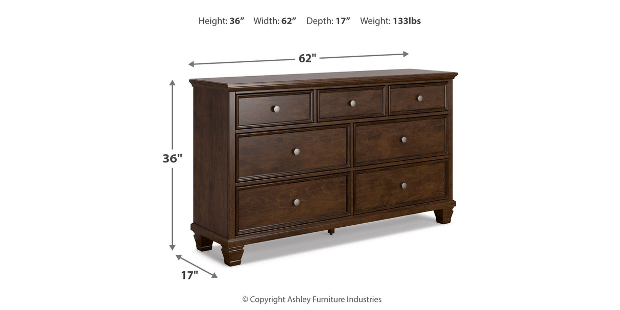 Danabrin California King Panel Storage Bed with Dresser and Chest in Brown from Ashley - Luna Furniture
