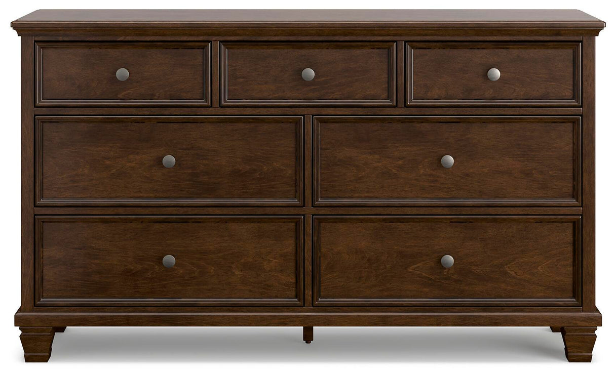 Danabrin Brown Cherry Wood Twin Panel Bed, Dresser and Nightstand from Ashley Furniture - Luna Furniture