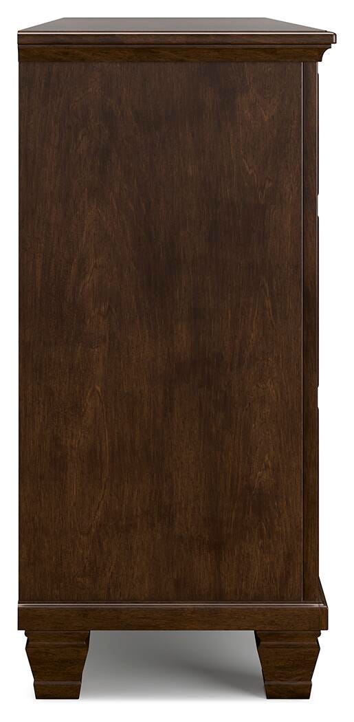Danabrin Brown Cherry Wood Twin Panel Bed, Dresser and Nightstand from Ashley Furniture - Luna Furniture