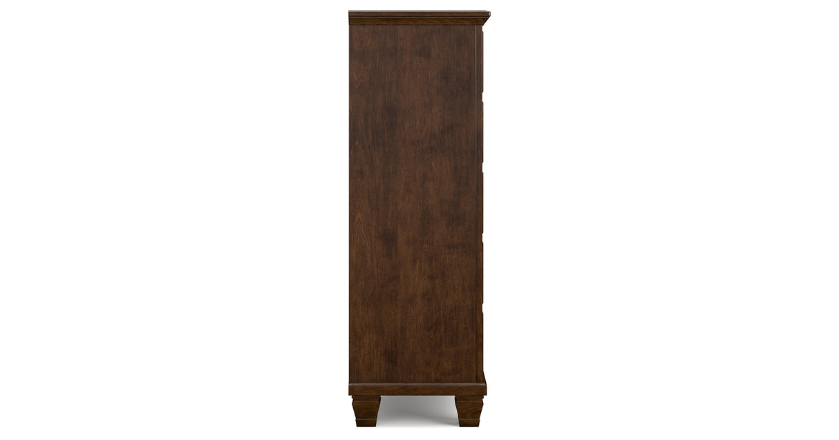 Danabrin King Panel Bed with Mirrored Dresser, Chest and 2 Nightstands in Brown from Ashley Furniture - Luna Furniture