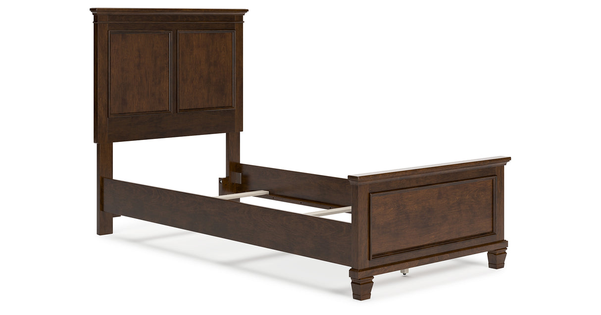Danabrin Twin Panel Bed with Mirrored Dresser and 2 Nightstands in Brown from Ashley Furniture - Luna Furniture