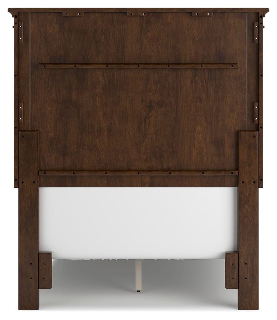 Danabrin Brown Cherry Wood Twin Panel Bed, Dresser and Nightstand from Ashley Furniture - Luna Furniture