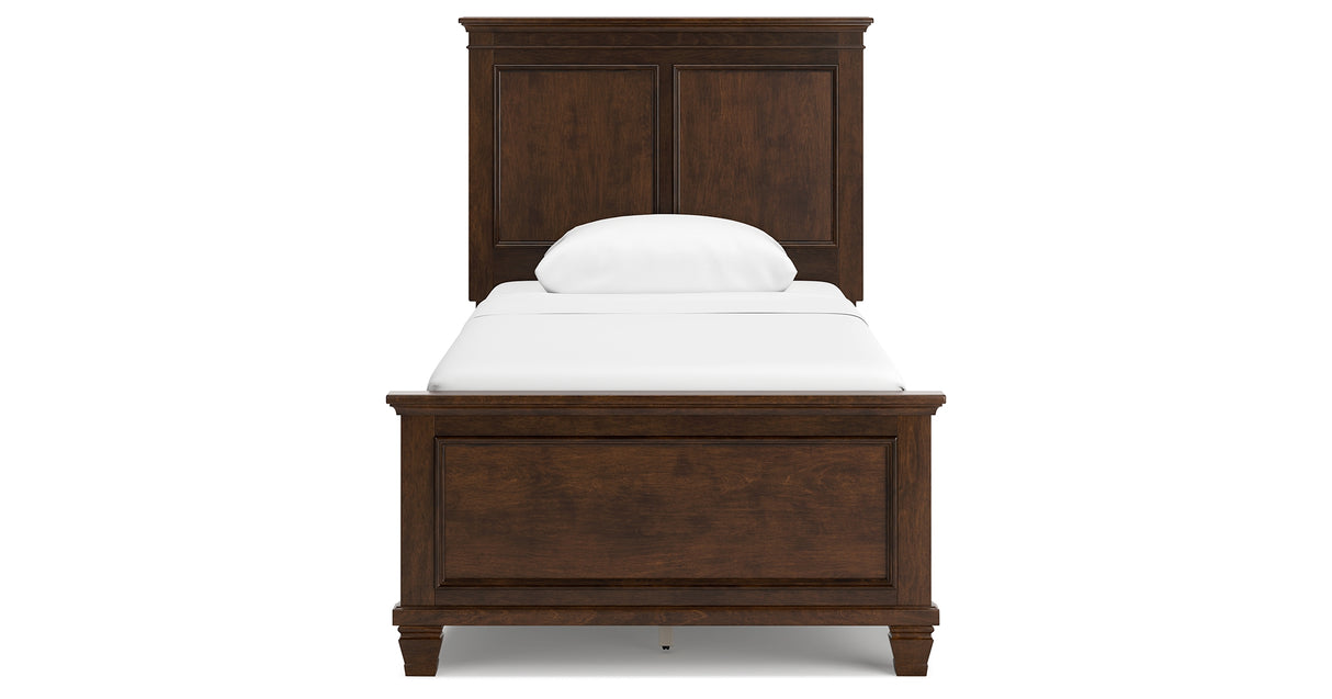 Danabrin Twin Panel Bed with Mirrored Dresser, Chest and 2 Nightstands in Brown from Ashley Furniture - Luna Furniture