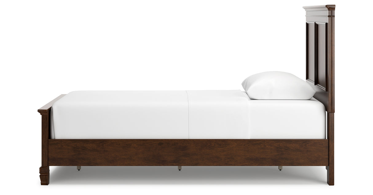 Danabrin Brown Cherry Wood Twin Panel Bed, Dresser and Nightstand from Ashley Furniture - Luna Furniture