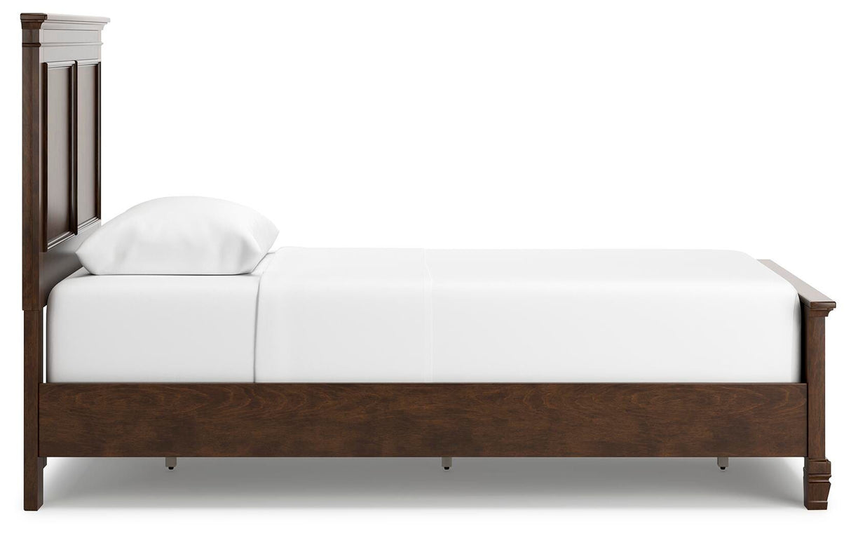 Danabrin Brown Twin Panel Bed with Mirrored Dresser from Ashley Furniture - Luna Furniture