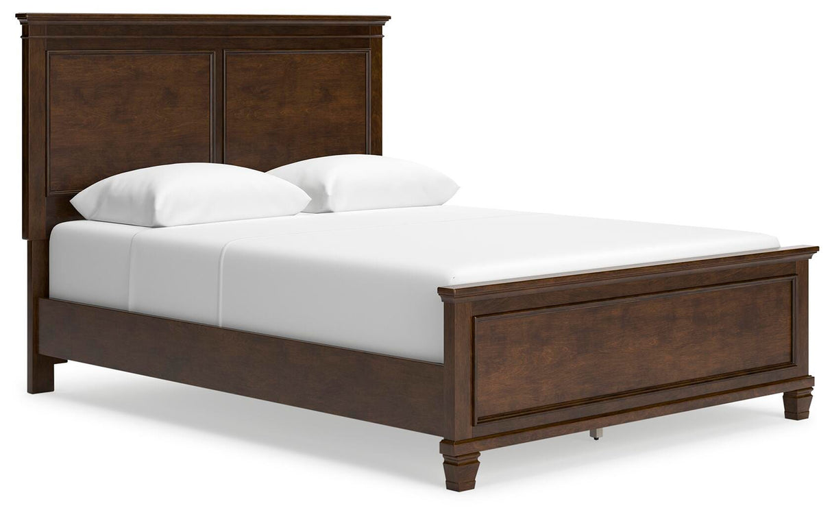 Danabrin Brown Queen Panel Bed with Mirrored Dresser from Ashley Furniture - Luna Furniture