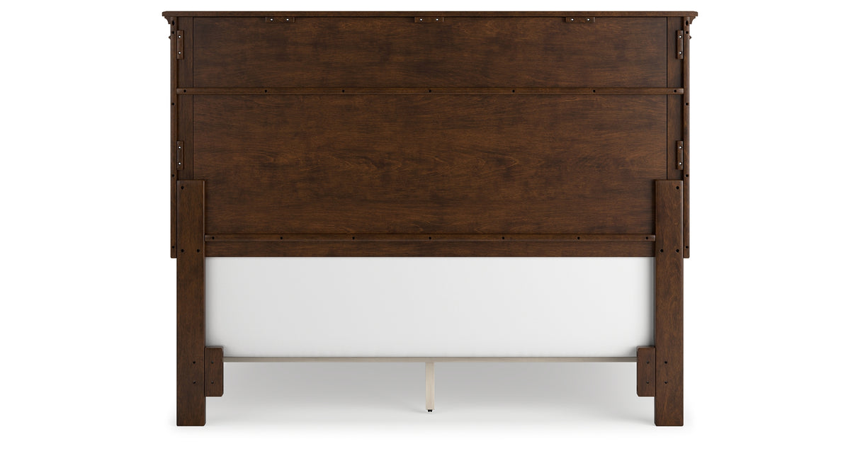 Danabrin Queen Panel Bed with Mirrored Dresser and 2 Nightstands in Brown from Ashley - Luna Furniture