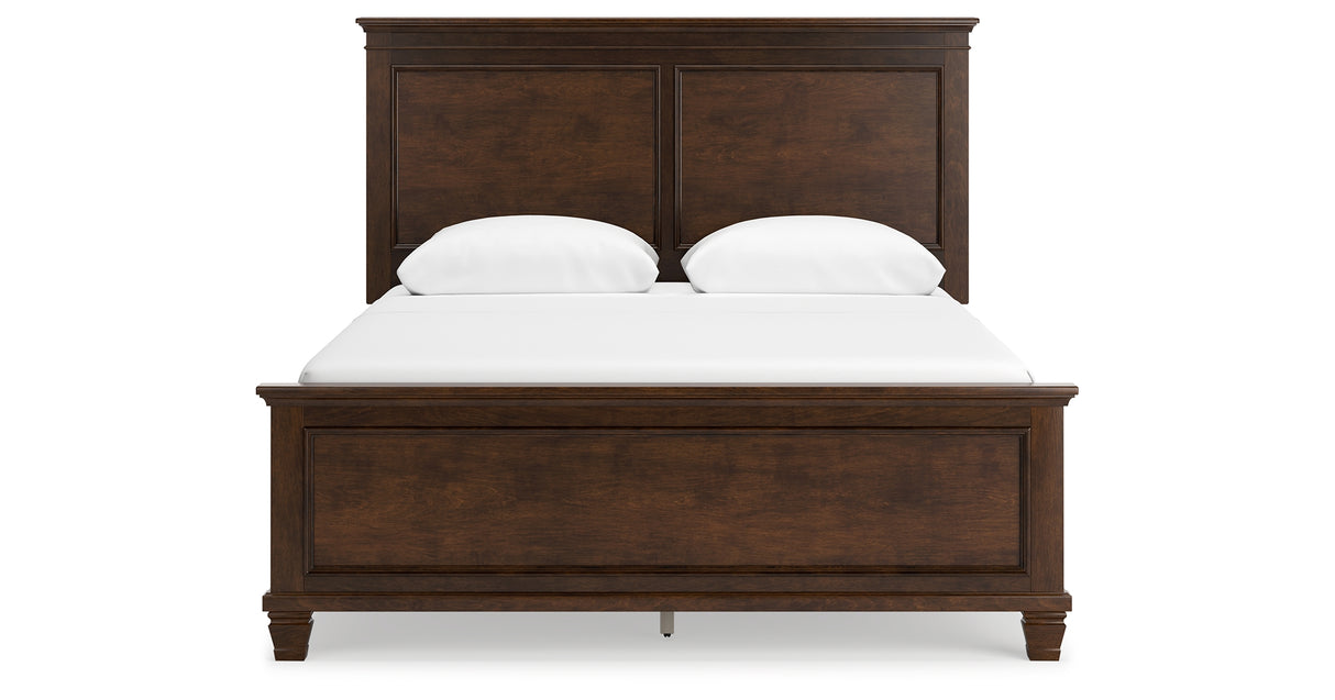 Danabrin Queen Panel Bed with Mirrored Dresser and 2 Nightstands in Brown from Ashley - Luna Furniture
