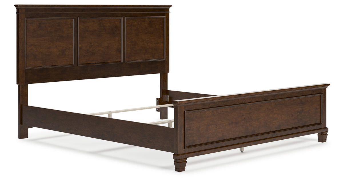 Danabrin Brown California King Panel Bed with Mirrored Dresser from Ashley Furniture - Luna Furniture