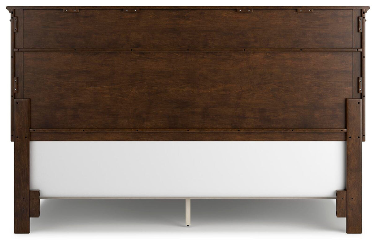 Danabrin Brown California King Panel Bed with Mirrored Dresser from Ashley Furniture - Luna Furniture