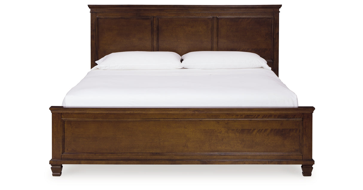 Danabrin King Panel Bed with Mirrored Dresser and Nightstand in Brown from Ashley - Luna Furniture