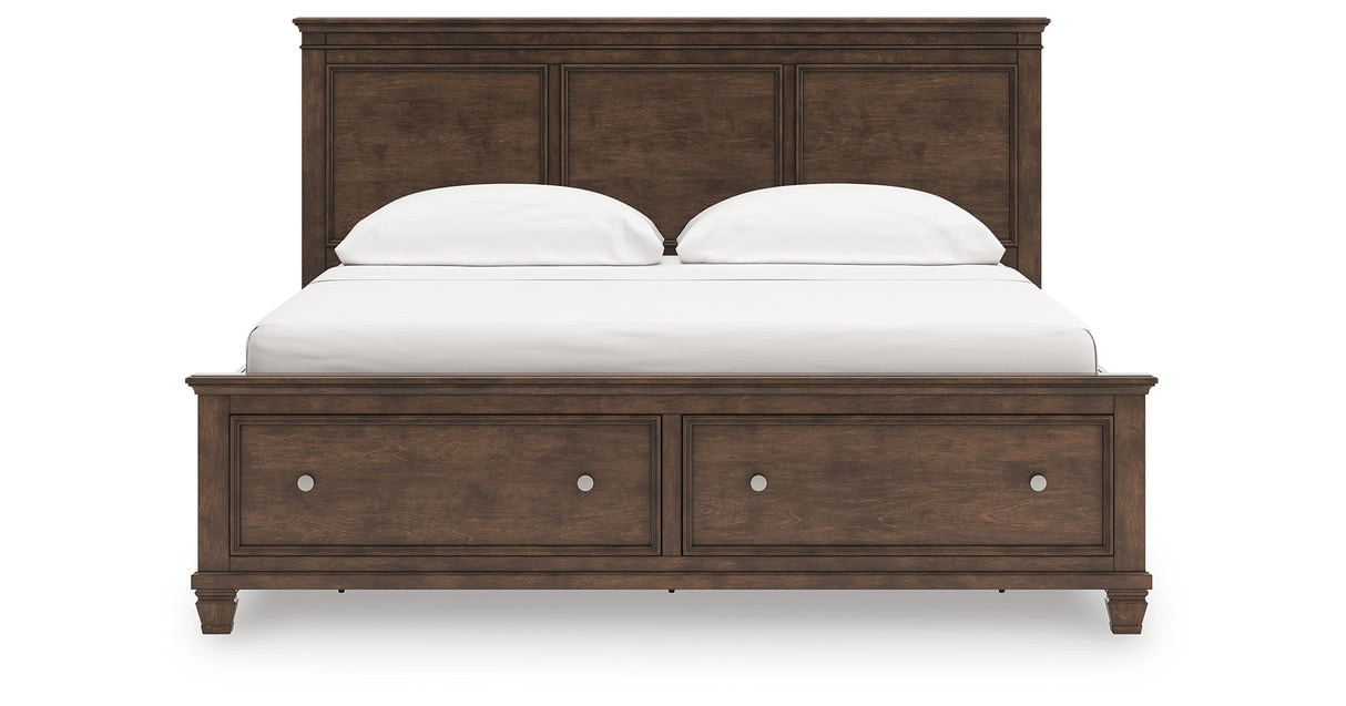 Danabrin California King Panel Storage Bed with Dresser and Chest in Brown from Ashley - Luna Furniture