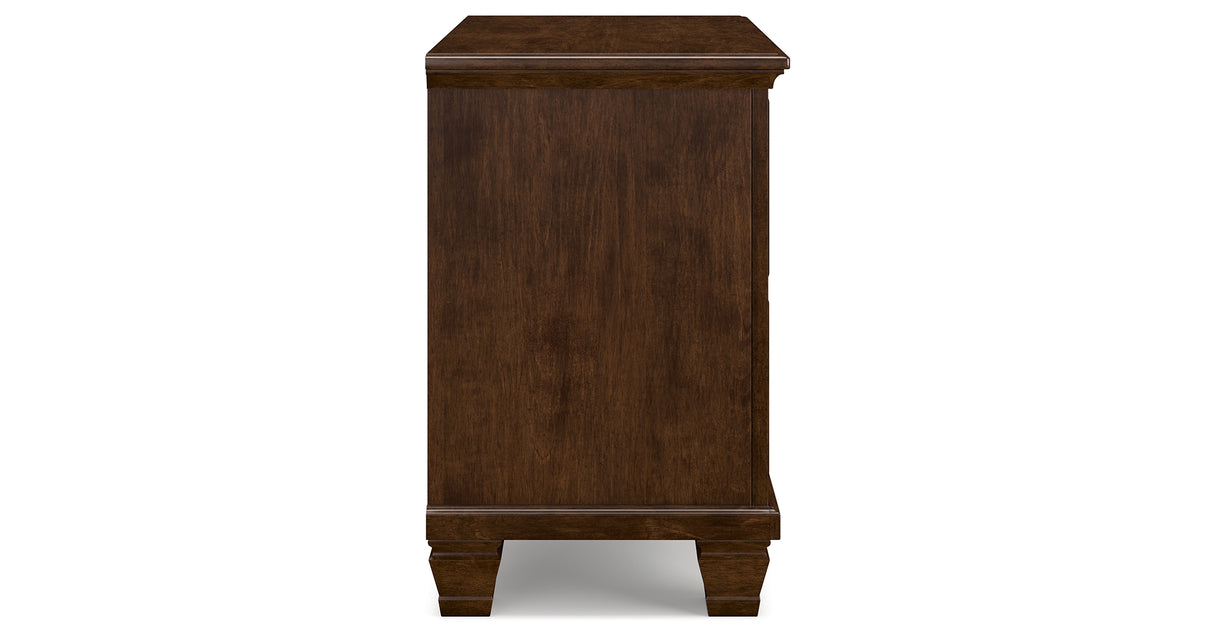 Danabrin Queen Panel Bed with Mirrored Dresser and 2 Nightstands in Brown from Ashley - Luna Furniture