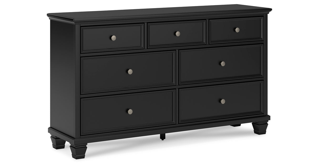 Lanolee Queen Panel Storage Bed with Dresser and Nightstand in Black from Ashley Furniture - Luna Furniture