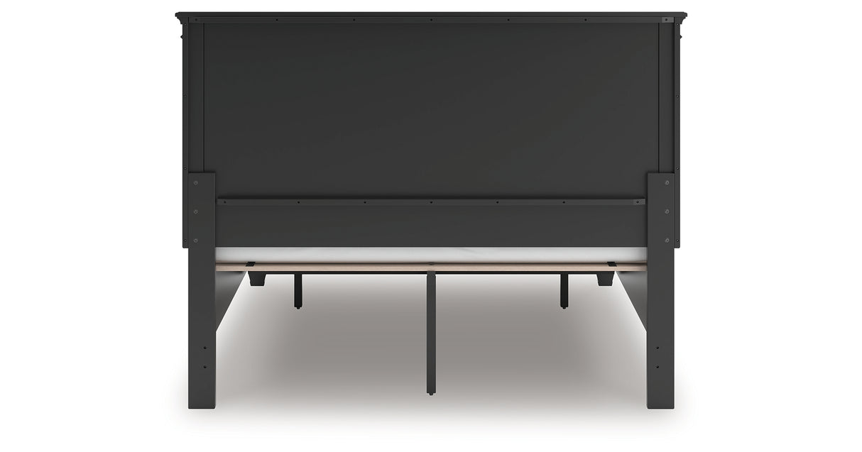 Lanolee Queen Panel Storage Bed with Mirrored Dresser in Black from Ashley Furniture - Luna Furniture