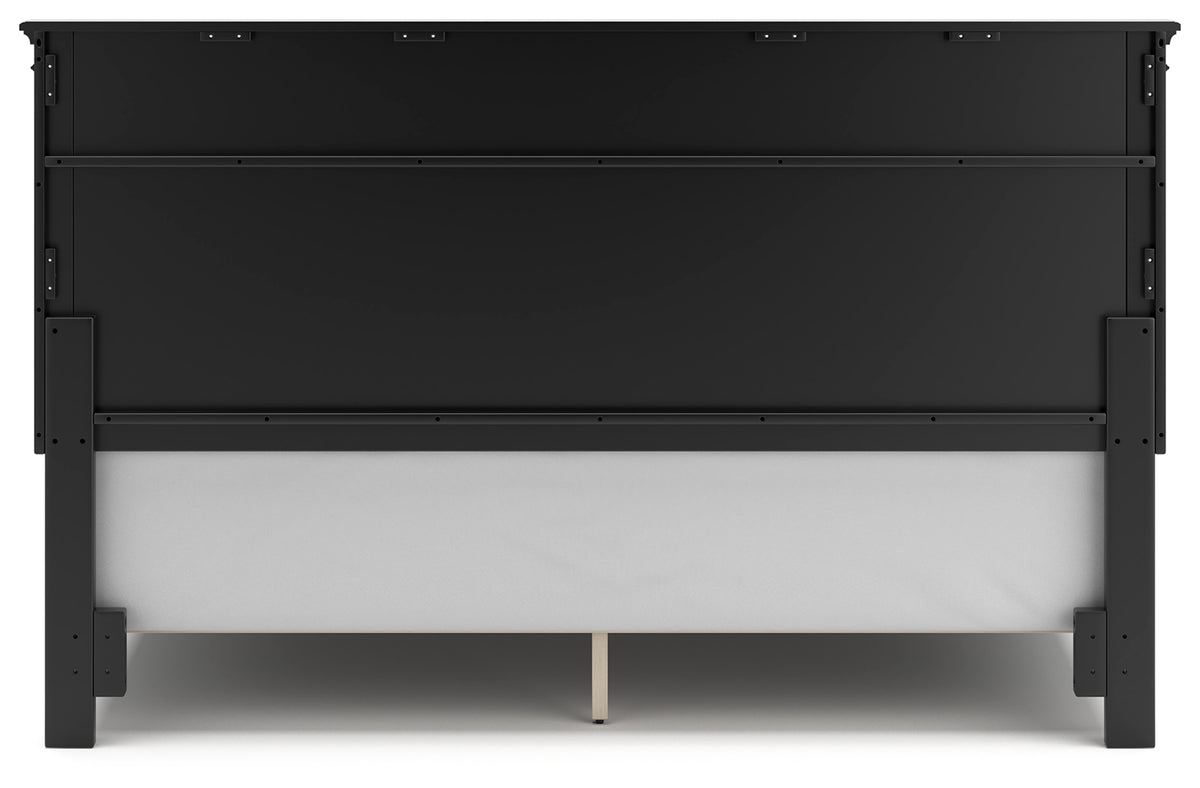 Lanolee Black King Panel Bed, Dresser, Mirror and Nightstand from Ashley - Luna Furniture