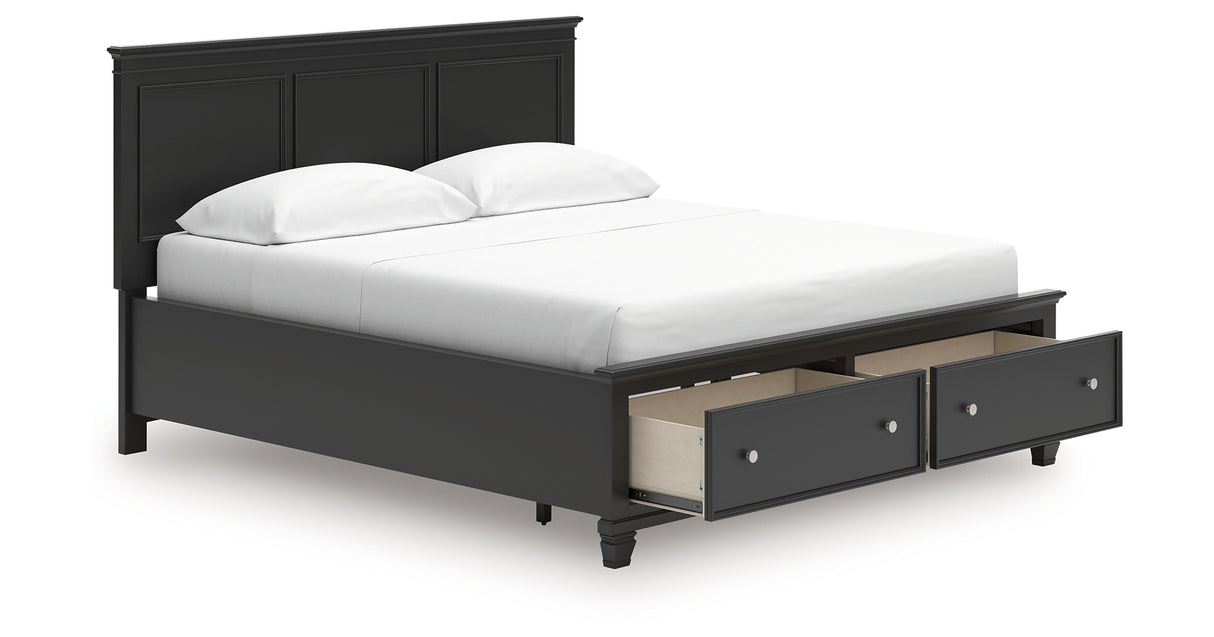 Lanolee Black California King Panel Storage Bed from Ashley Furniture - Luna Furniture