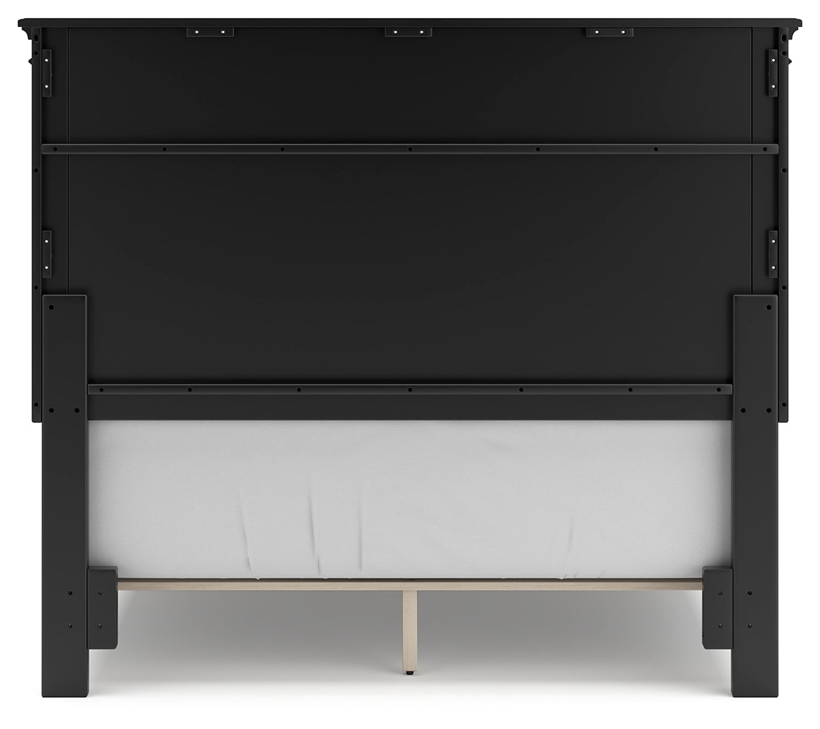 Lanolee Full Panel Bed with Mirrored Dresser in Black from Ashley - Luna Furniture