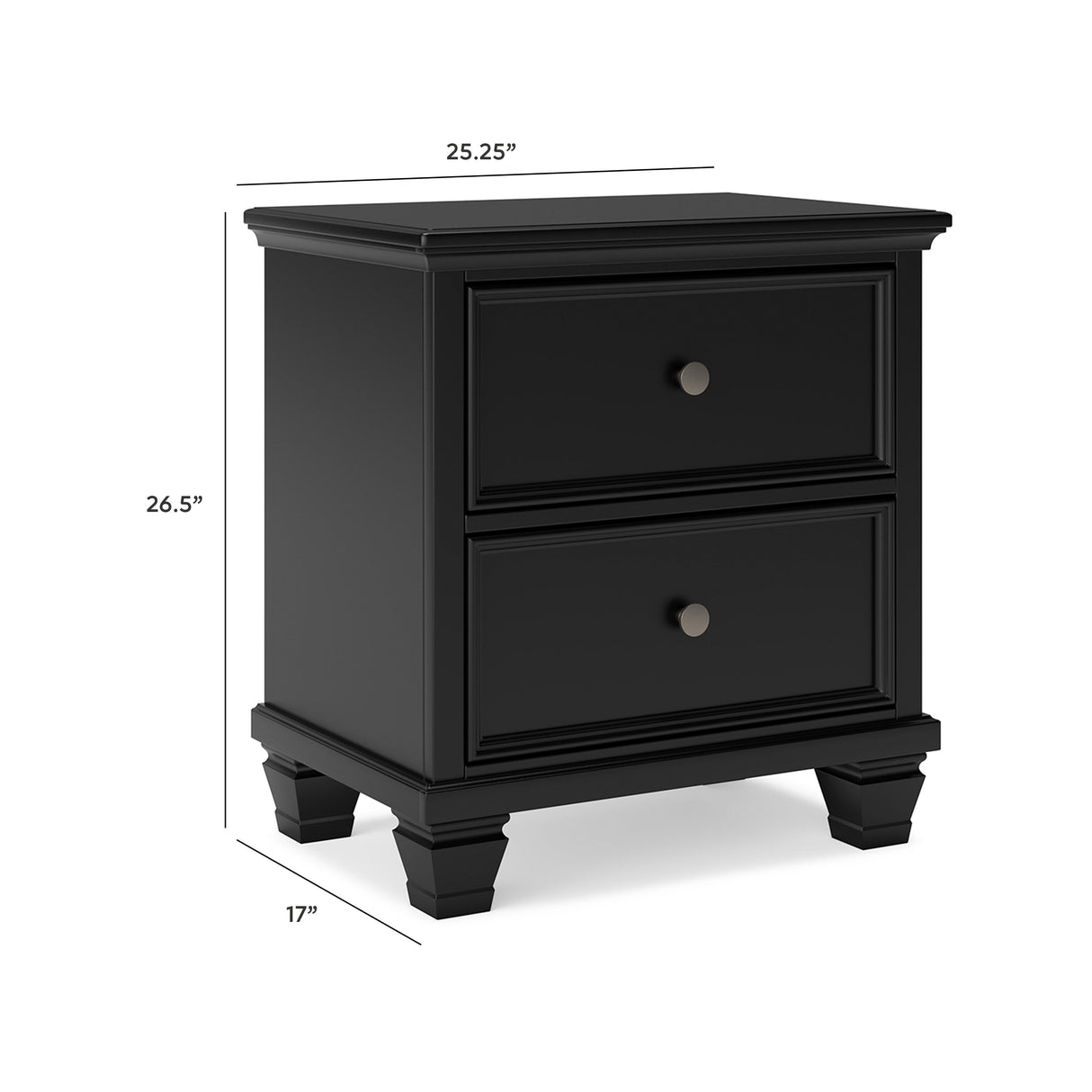 Lanolee King Panel Bed with Mirrored Dresser and 2 Nightstands in Black from Ashley - Luna Furniture