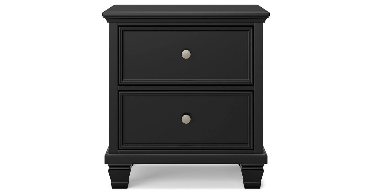 Lanolee Full Panel Storage Bed with Mirrored Dresser and Nightstand in Black from Ashley Furniture - Luna Furniture