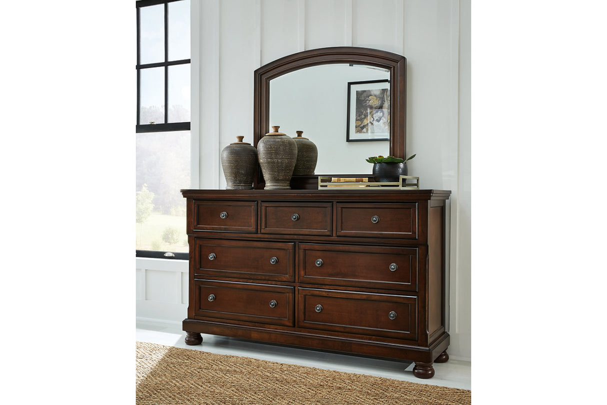Porter Rustic Brown Dresser and Mirror from Ashley - Luna Furniture