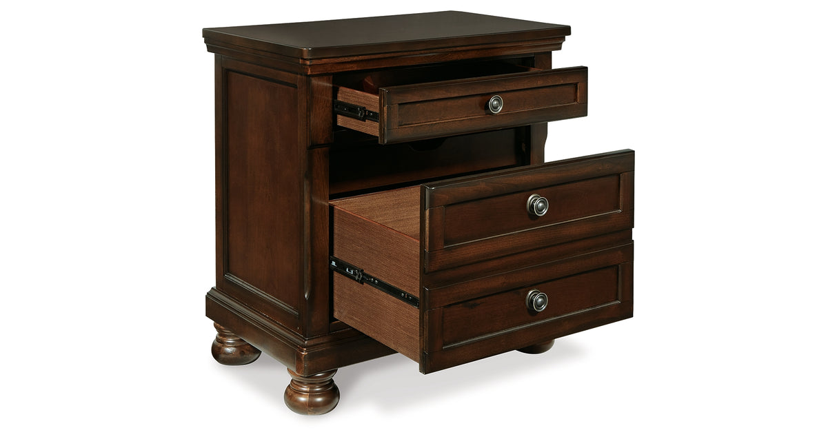 Porter Rustic Brown King Panel Bed, Chest and 2 Nightstands from Ashley Furniture - Luna Furniture