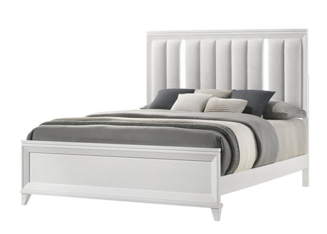Cressida White Upholstered LED Panel Bedroom Set