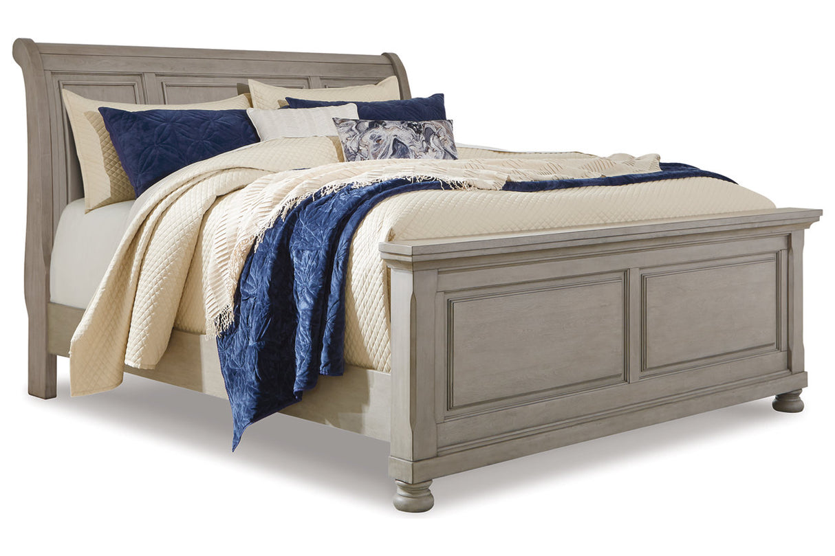 Lettner Light Gray California King Sleigh Bed from Ashley - Luna Furniture