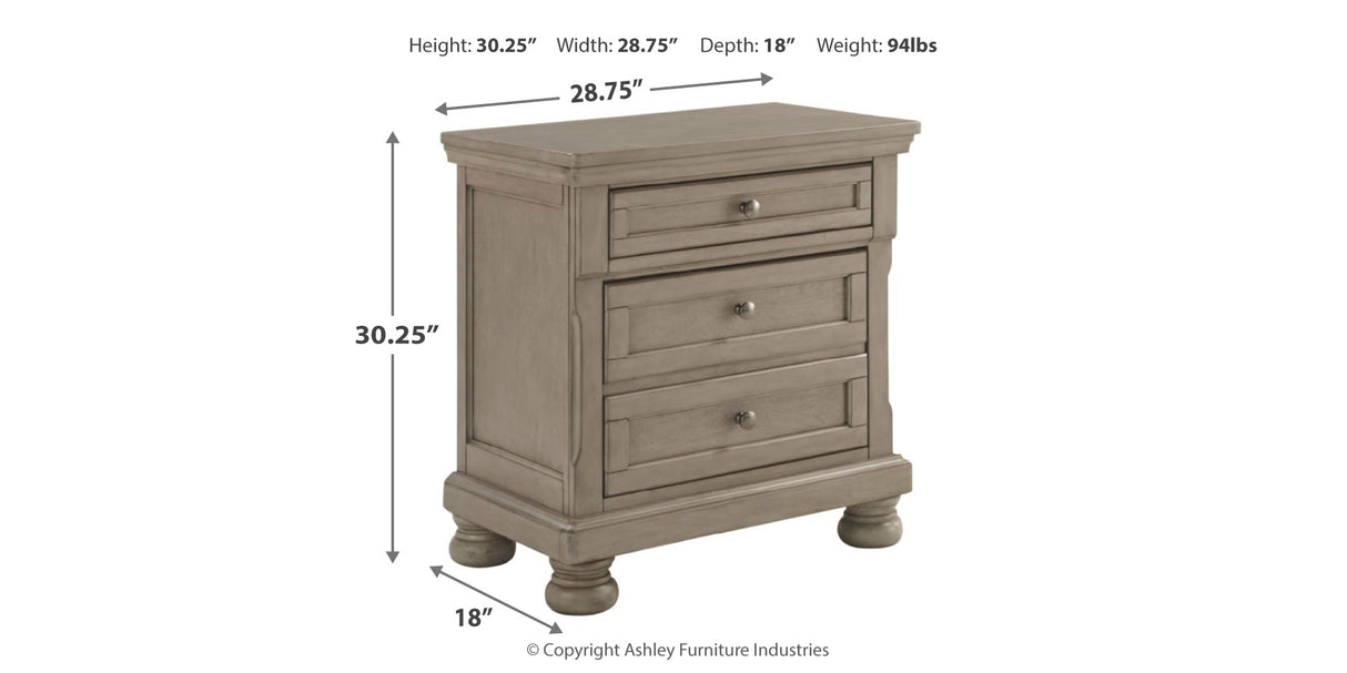Lettner King Panel Bed, Chest and 2 Nightstands from Ashley - Luna Furniture