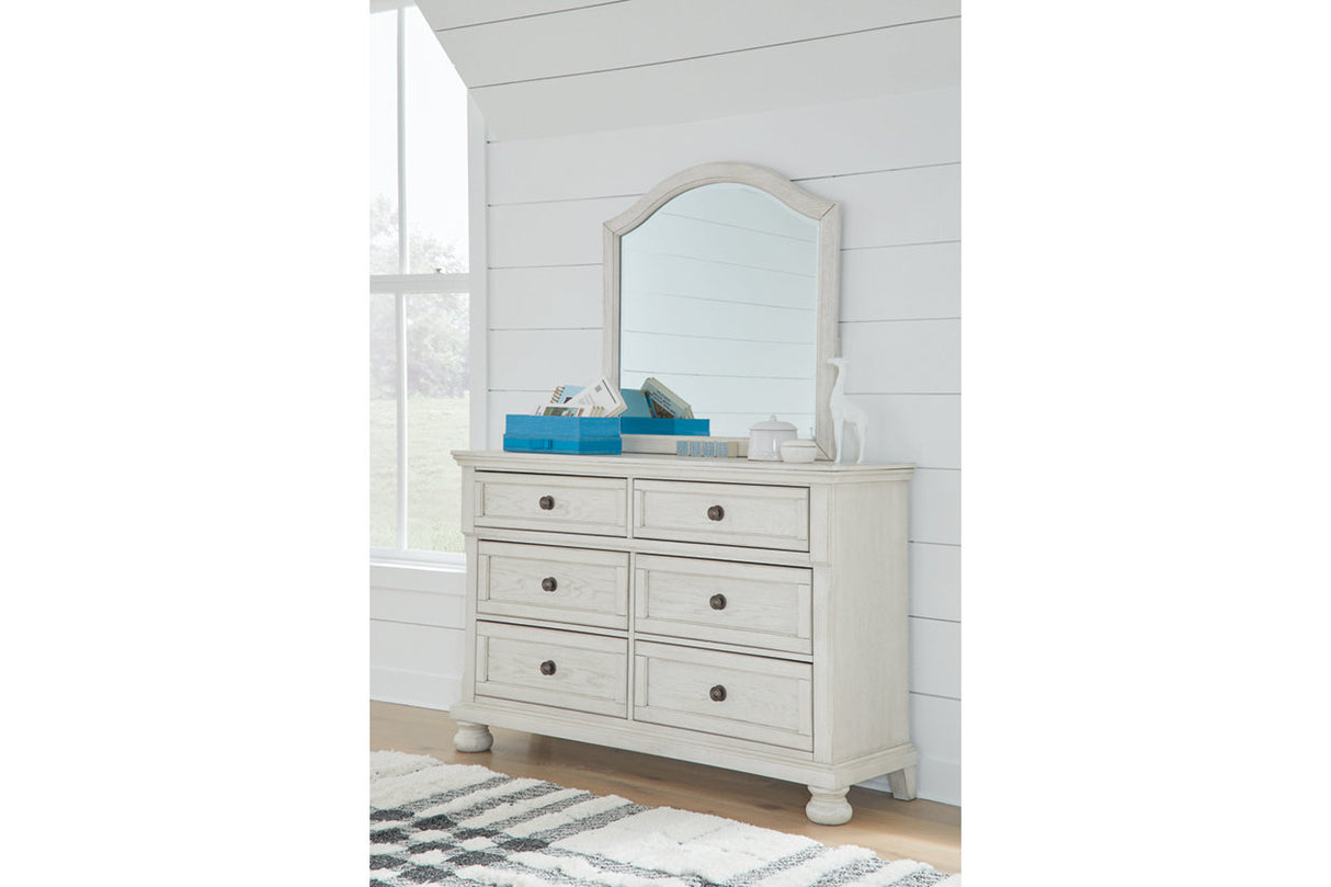 Robbinsdale Antique White Dresser and Mirror from Ashley - Luna Furniture