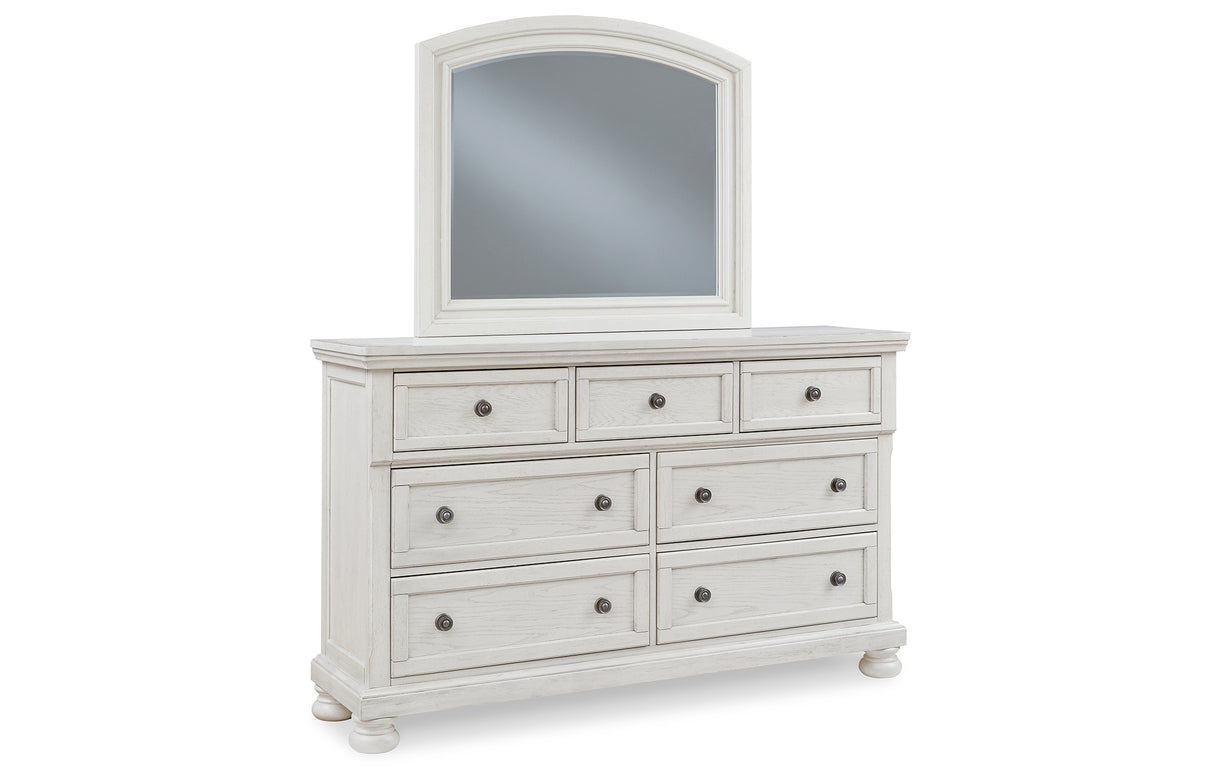 Robbinsdale Antique White Dresser and Mirror from Ashley - Luna Furniture