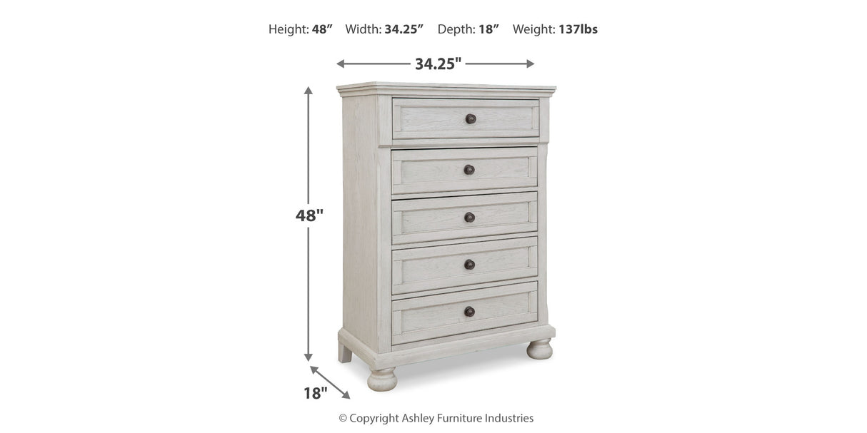Robbinsdale Antique White Twin over Full Bunk Bed, Dresser and Chest from Ashley Furniture - Luna Furniture