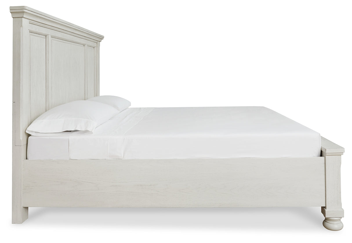 Robbinsdale Antique White Queen Storage Bed, Dresser, Mirror and Nightstand from Ashley Furniture - Luna Furniture