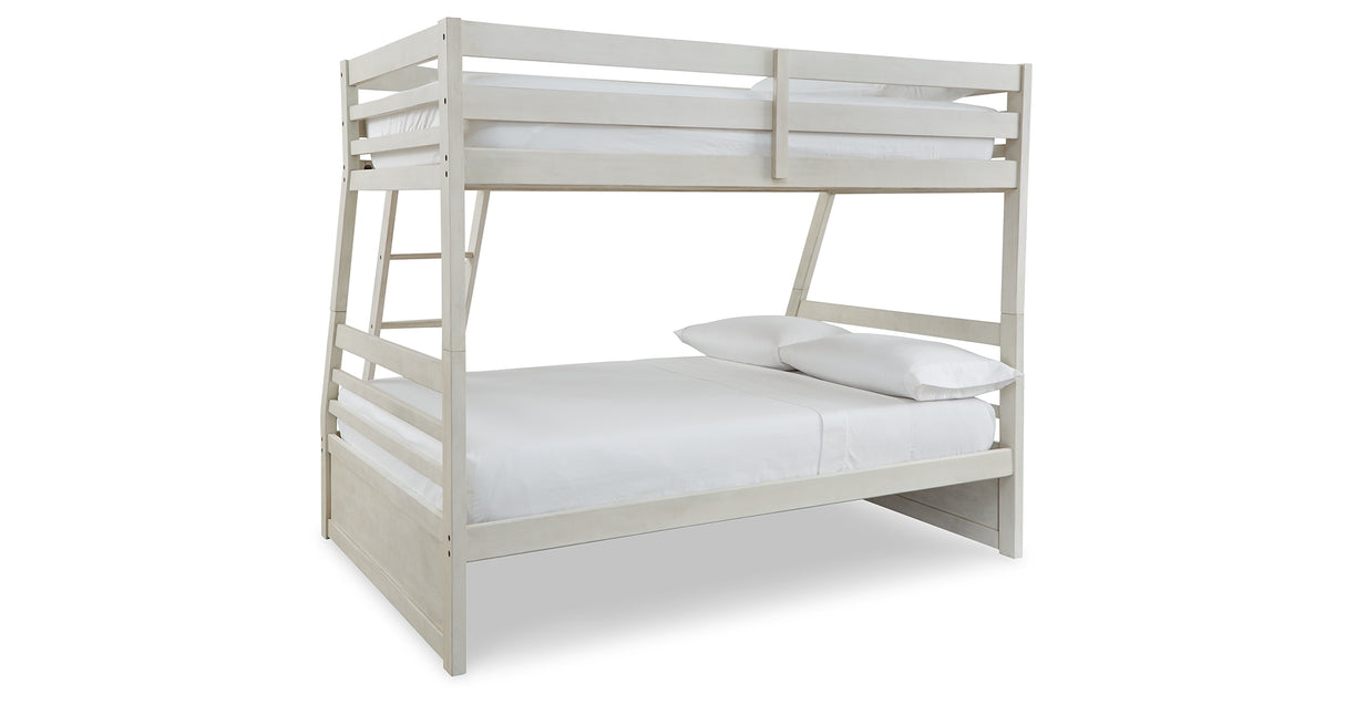 Robbinsdale Antique White Twin over Full with Storage and Mattresses from Ashley - Luna Furniture