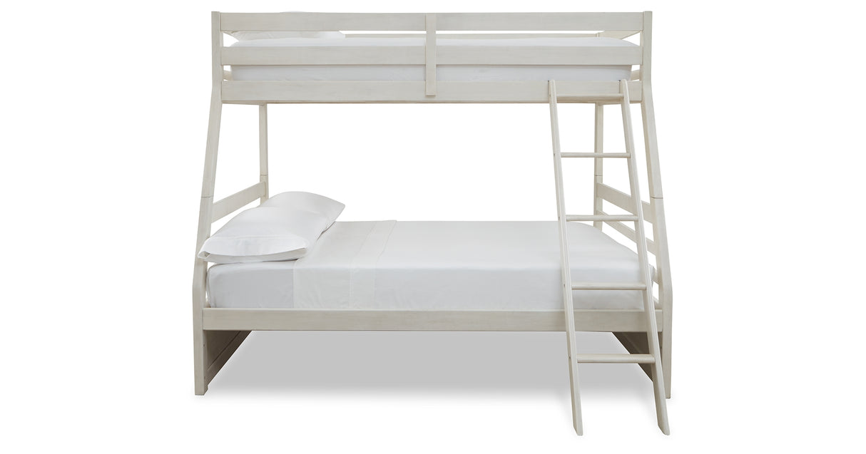 Robbinsdale Antique White Twin over Full Bunk Bed and Mattresses from Ashley - Luna Furniture