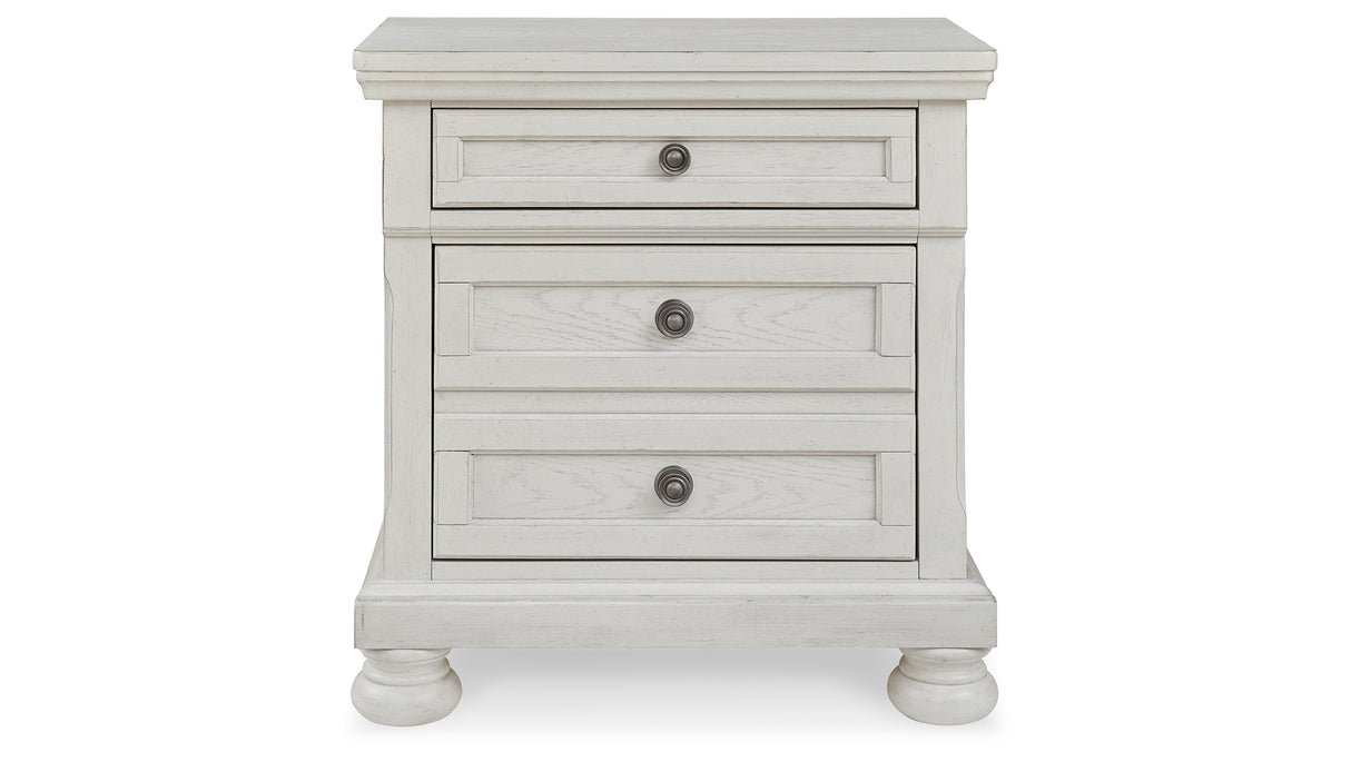 Robbinsdale Antique White King Storage Bed and 2 Nightstands from Ashley - Luna Furniture