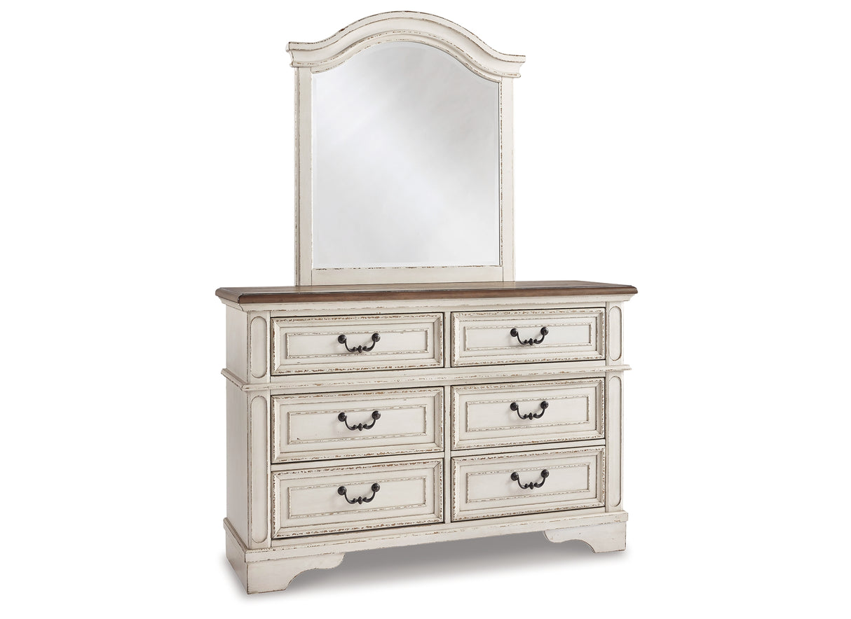 Realyn Two-tone Full Panel Bed, Dresser, Mirror and Nightstand from Ashley - Luna Furniture