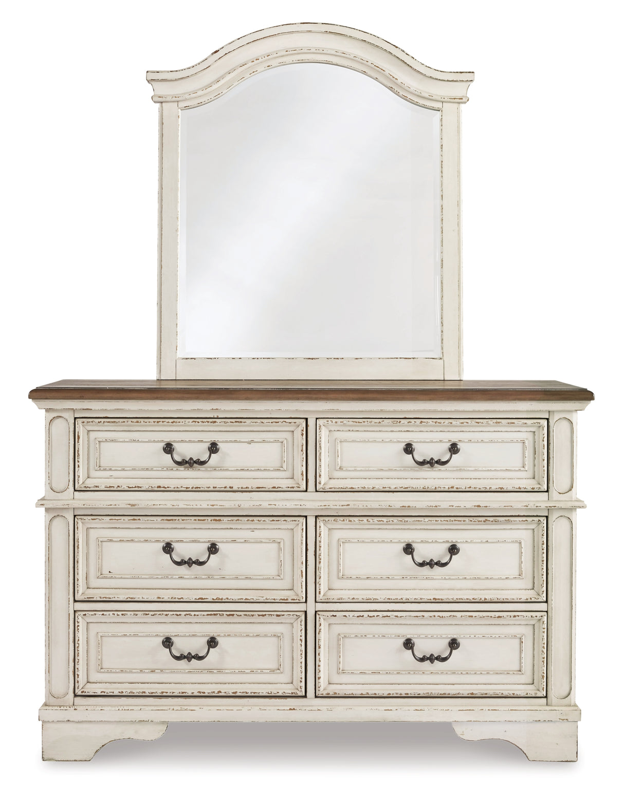 Realyn Chipped White Dresser and Mirror from Ashley Furniture - Luna Furniture
