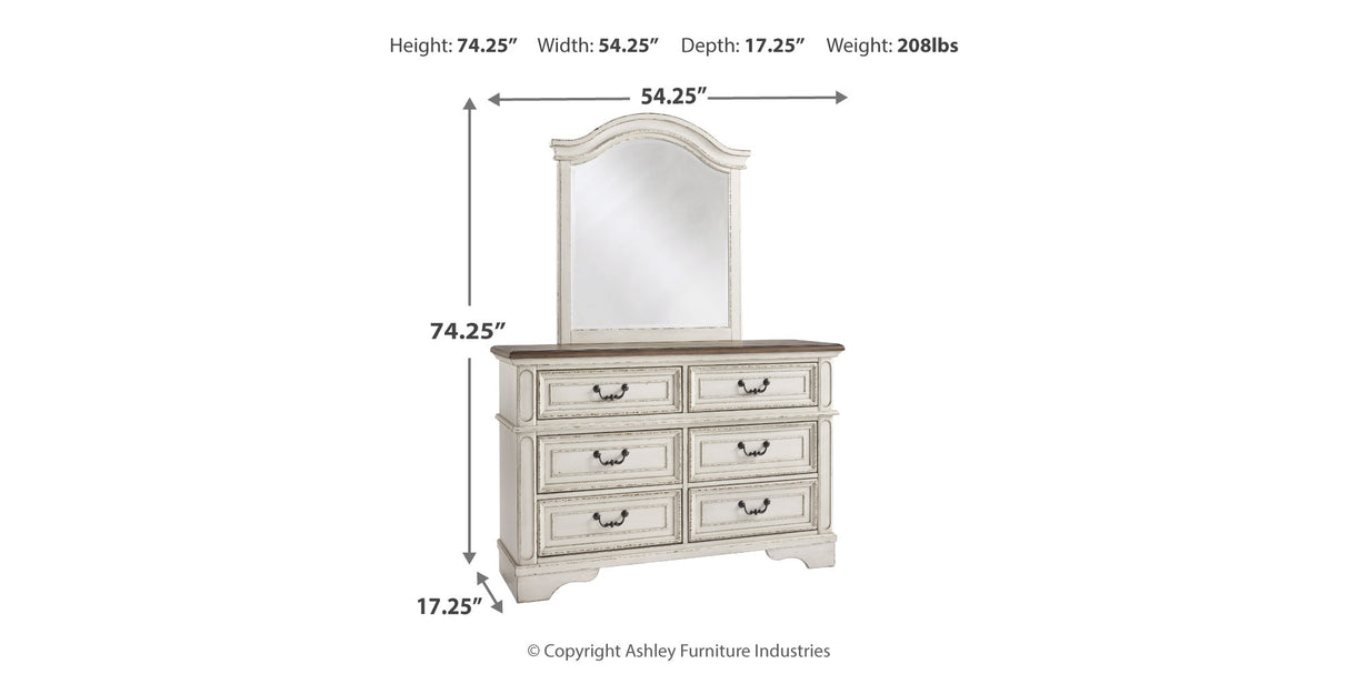 Realyn Full Panel Bed, Dresser, Mirror, Chest and Nightstand from Ashley Furniture - Luna Furniture