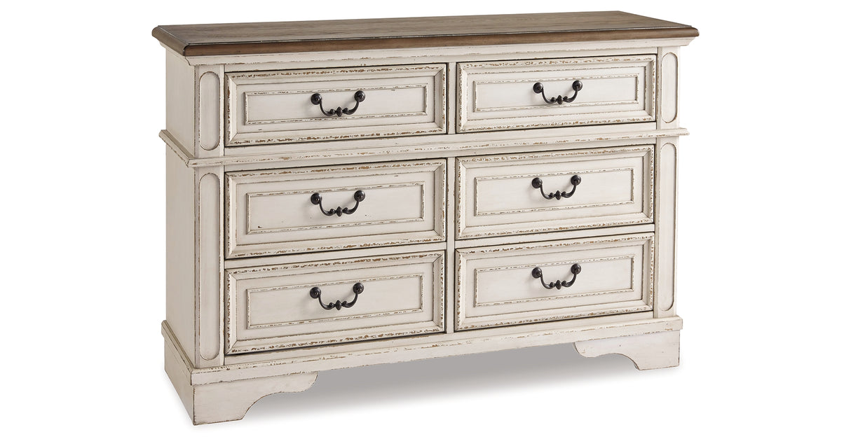Realyn Two-tone Full Upholstered Panel Bed with Dresser from Ashley Furniture - Luna Furniture