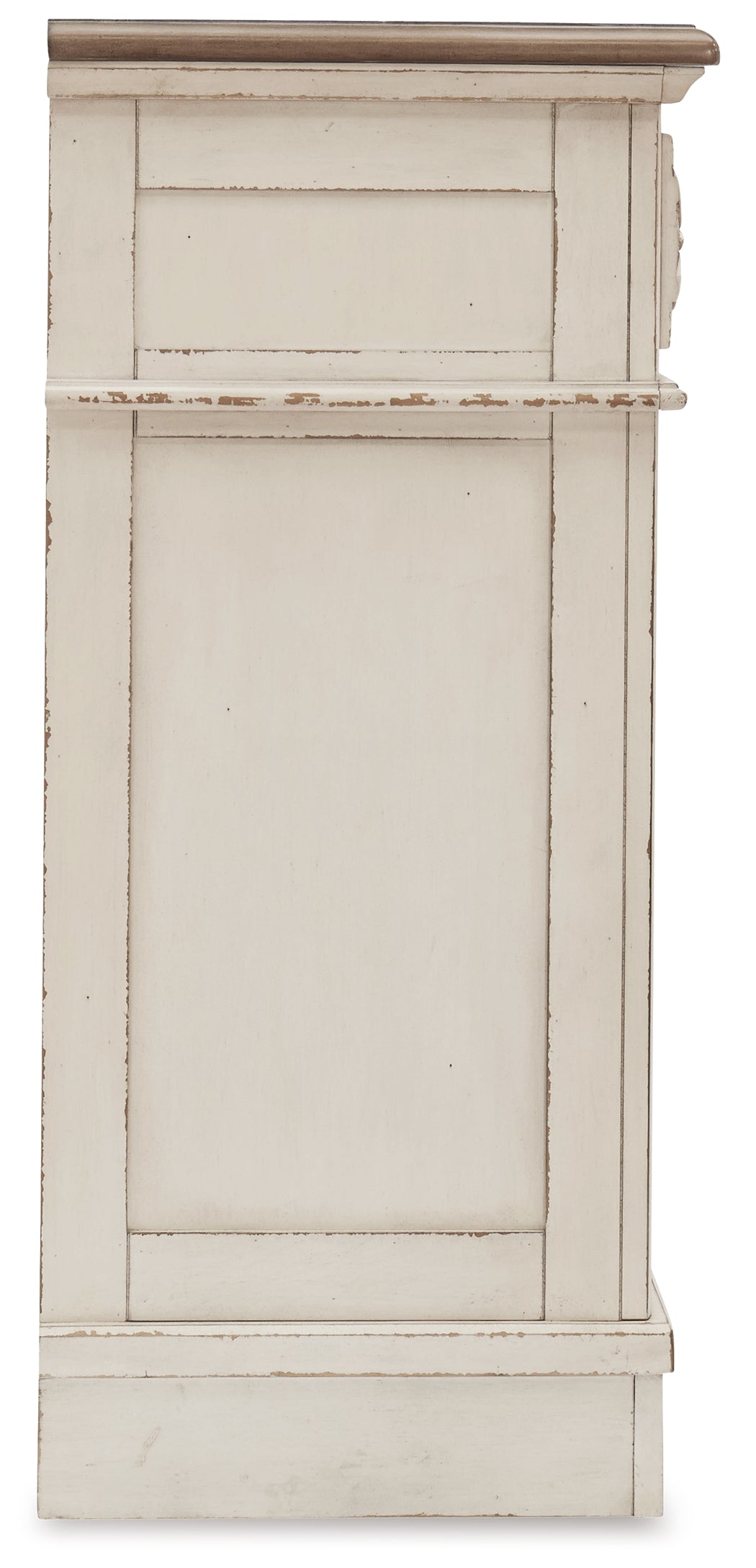 Realyn Queen Upholstered Panel Bed with Dresser in Chipped White from Ashley Furniture - Luna Furniture