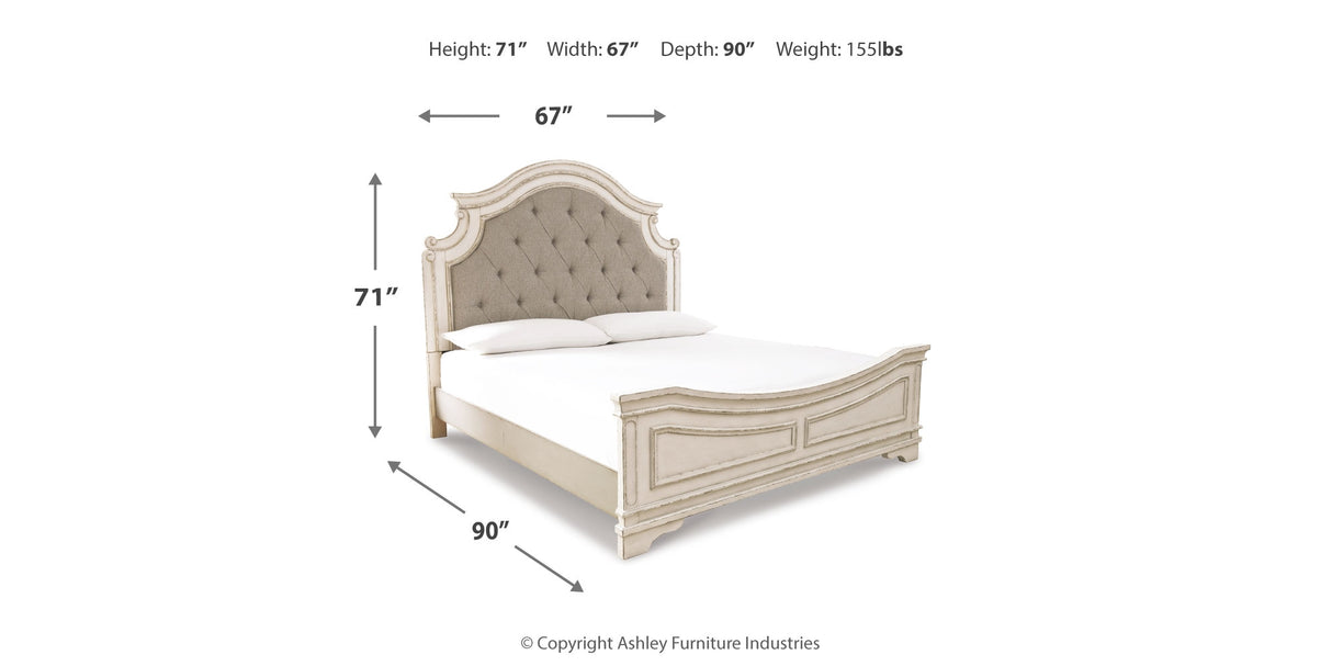 Realyn Queen Panel Bed, Dresser, Mirror and Vanity from Ashley - Luna Furniture