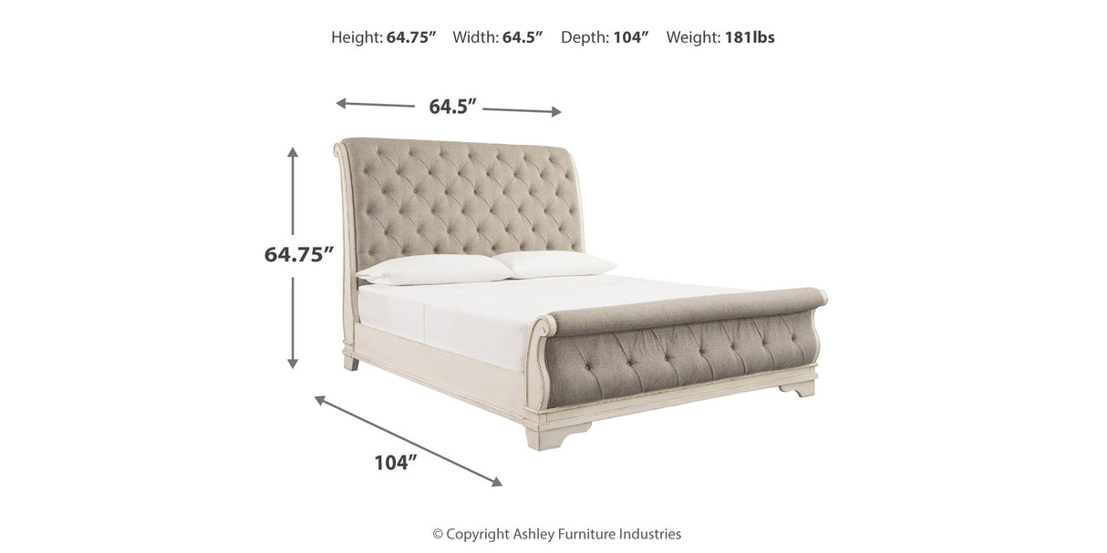 Realyn Queen Upholstered Sleigh Bed, Dresser and 2 Nightstands from Ashley Furniture - Luna Furniture