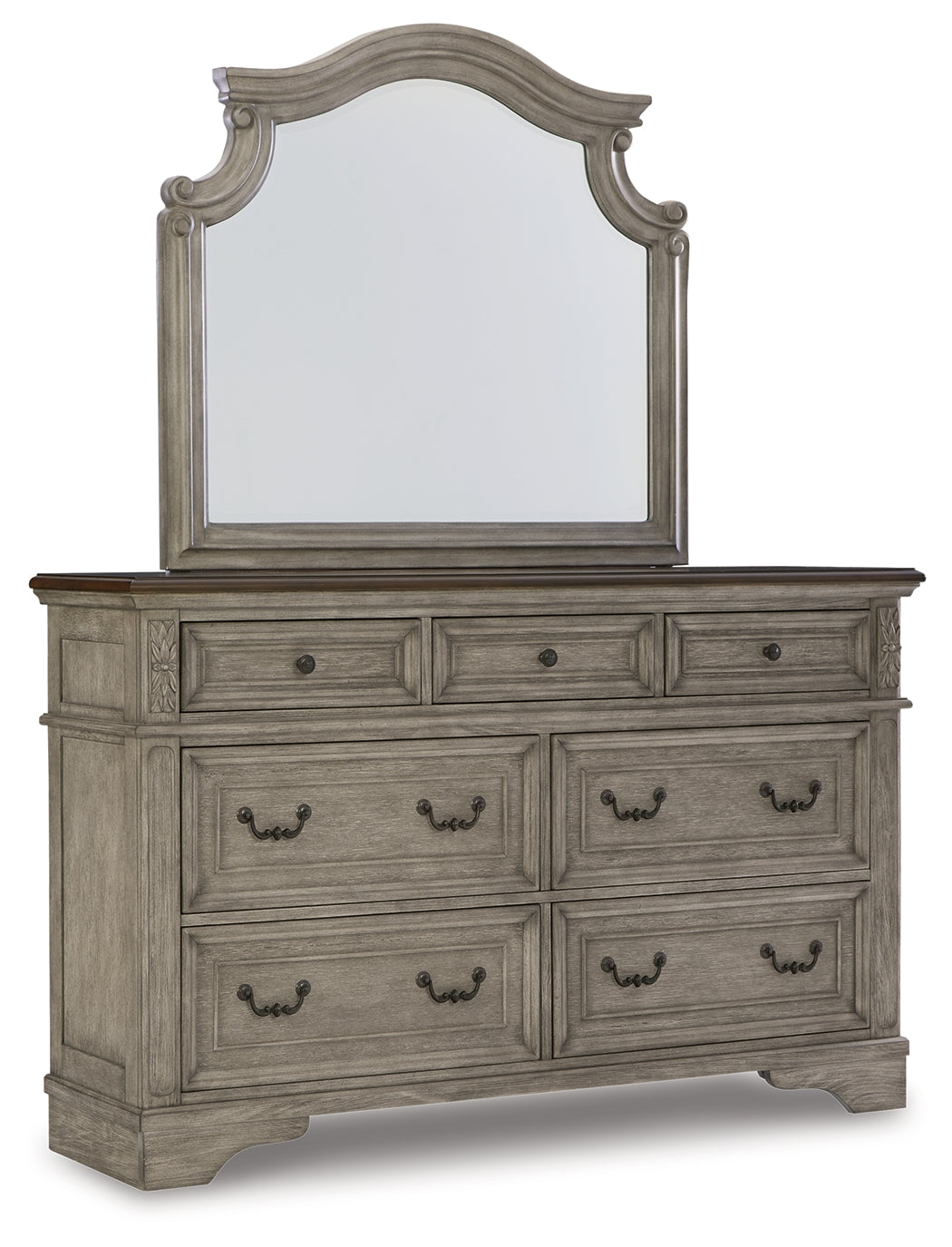 Lodenbay Antique Gray Upholstered Panel Bedroom Set from Ashley - Luna Furniture