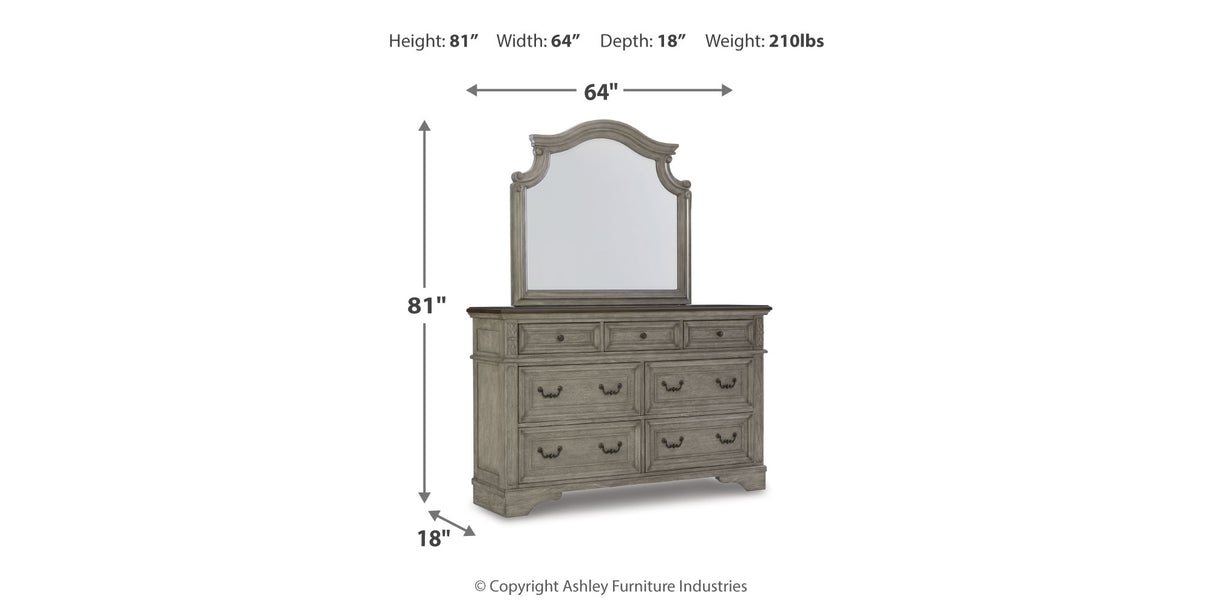 Lodenbay Multi Queen Upholstered Panel Bed, Dresser, Mirror, Chest and 2 Nightstands from Ashley - Luna Furniture